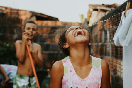 Laughing Children in Garden