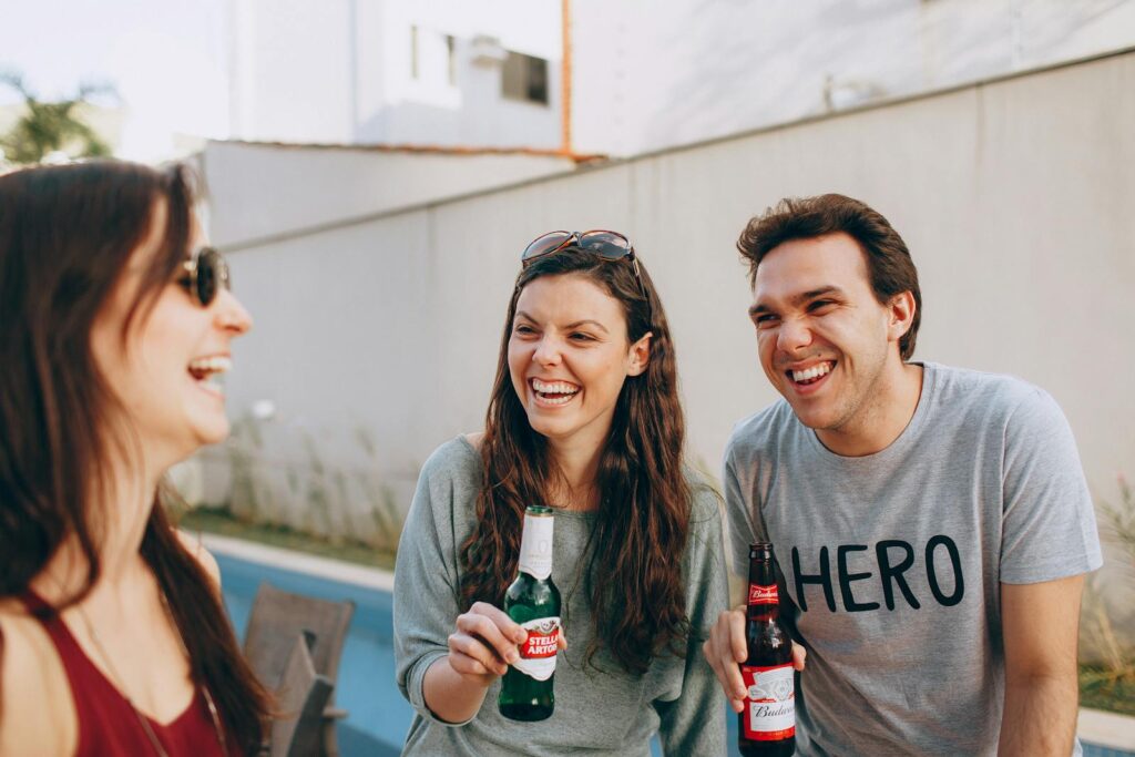 Group Of Friends Drinking Beer