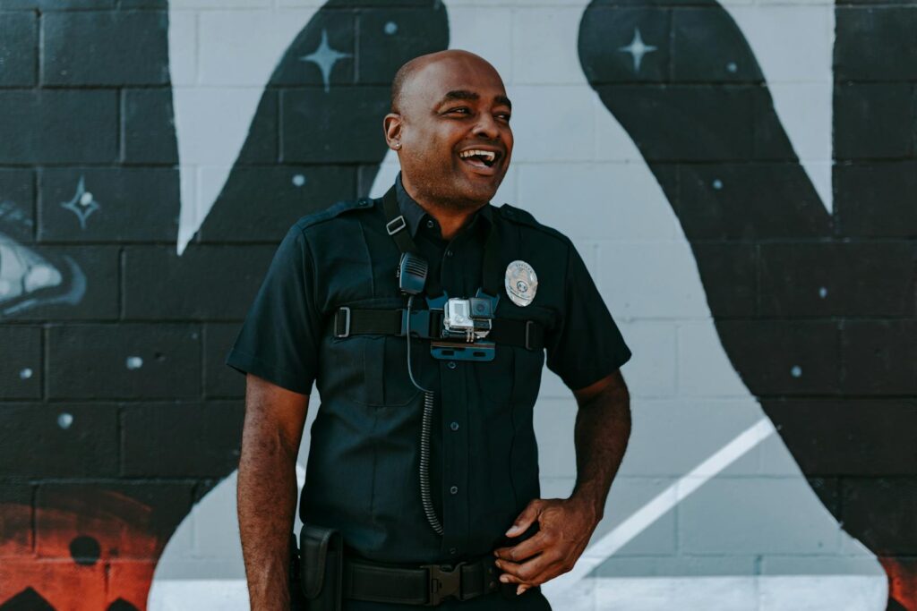 A Policeman Laughing